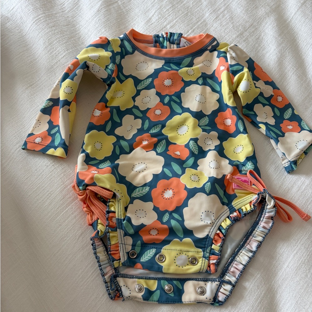 Floral Long Sleeve Baby Swim Rashguard